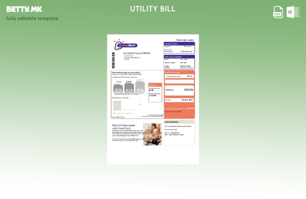 Модерен стил Австралија Powerdirect шаблон за сметки за електрична енергија за к